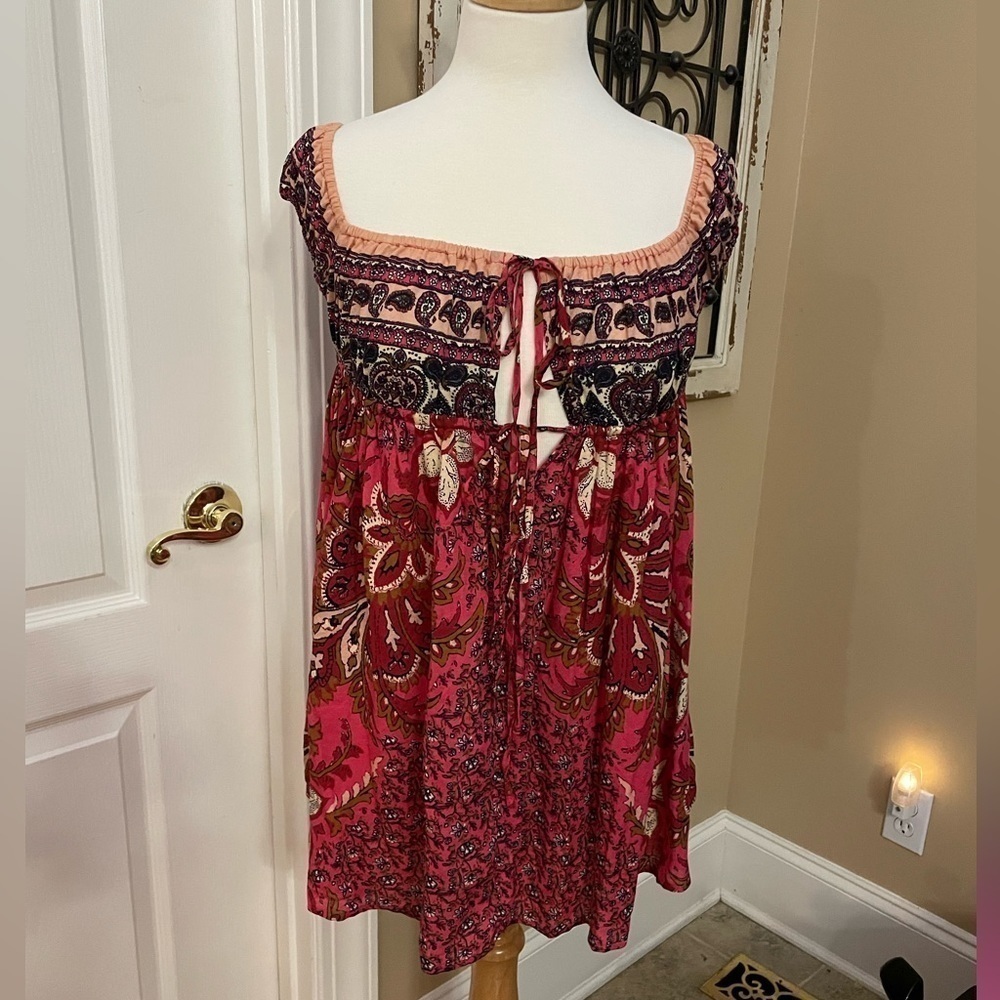 NWT Free People Intimately Bali Mariposa Slip Mini Dress Red Size XS
